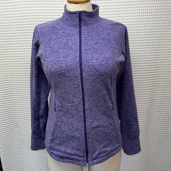 Duluth Trading Co Jackets & Blazers - Duluth Trading Co Purple Heathered Fleece FullZip Jacket. 2 front pockets.Size M